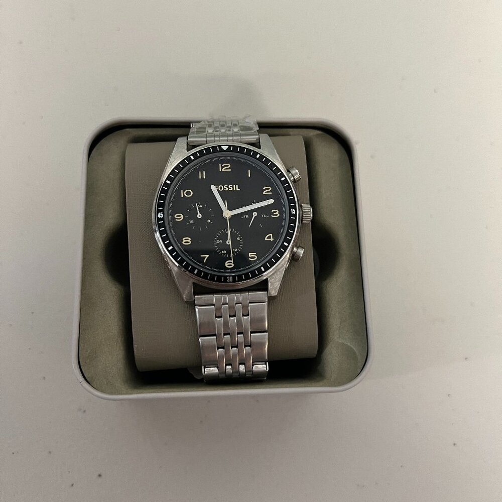 Fossil BQ2616 Wilkin Multifunction Stainless Steel Silver Chain Watch